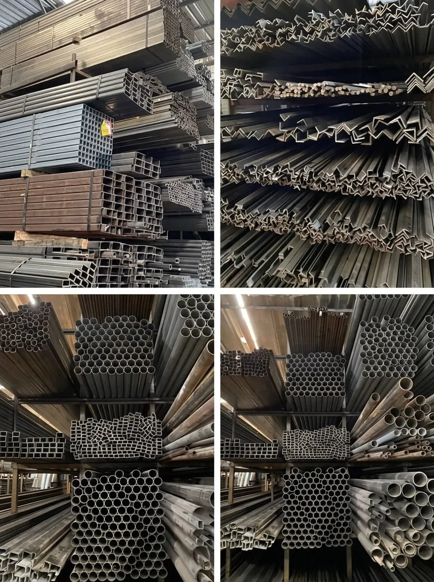 Materiais e ferragens para serralheiros e fabricantes de estruturas metálicas.