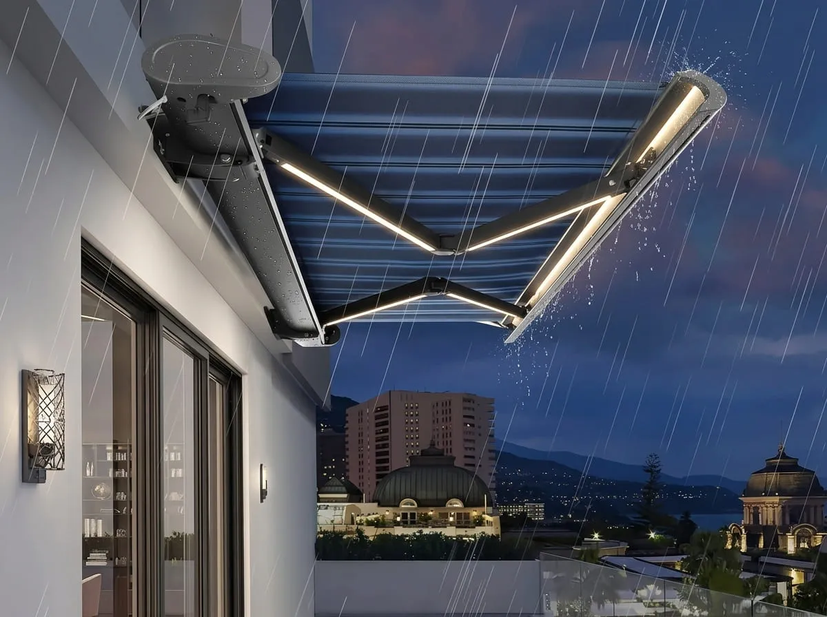 Toldo retrátil motorizado com controle remoto
