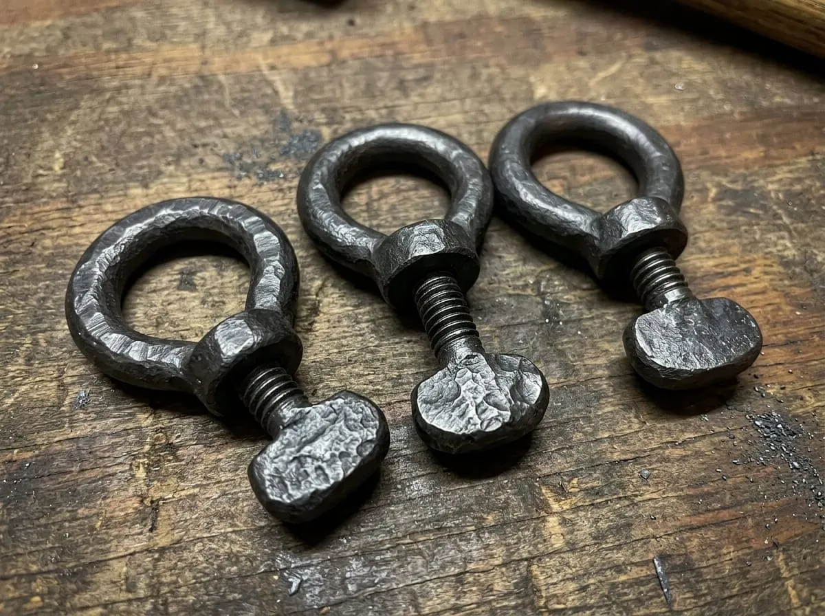 Gancho para toldo forjado fixado em parede