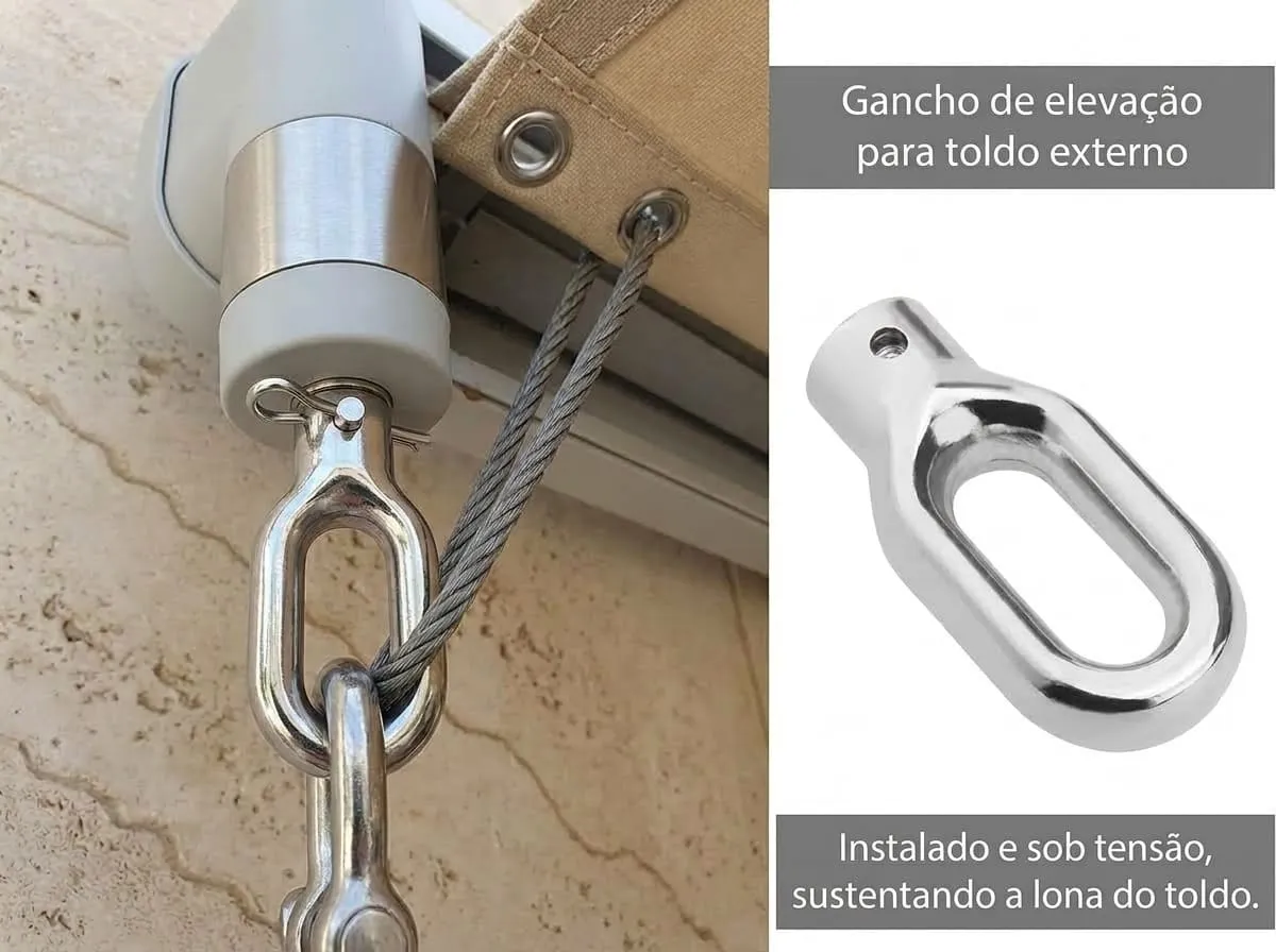 Instalação de gancho para toldo em piso